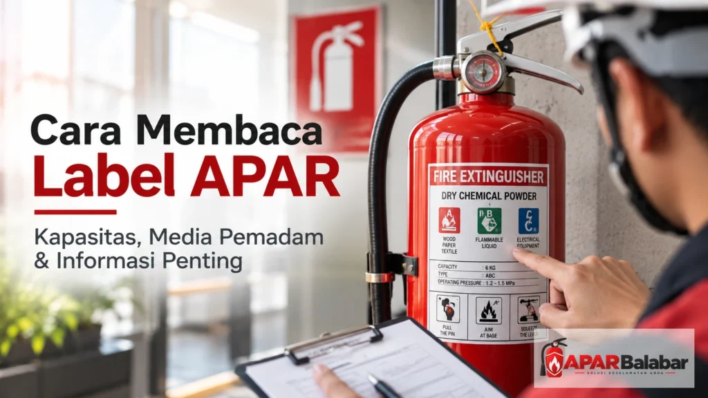 Cara membaca label APAR untuk memahami kapasitas, media pemadam, kelas kebakaran, dan petunjuk penggunaan