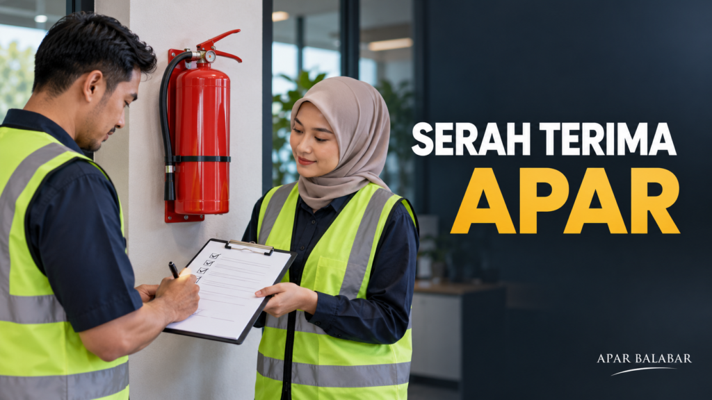 Petugas K3 melakukan serah terima tanggung jawab APAR dengan checklist di area kerja