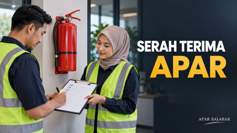 Petugas K3 melakukan serah terima tanggung jawab APAR dengan checklist di area kerja