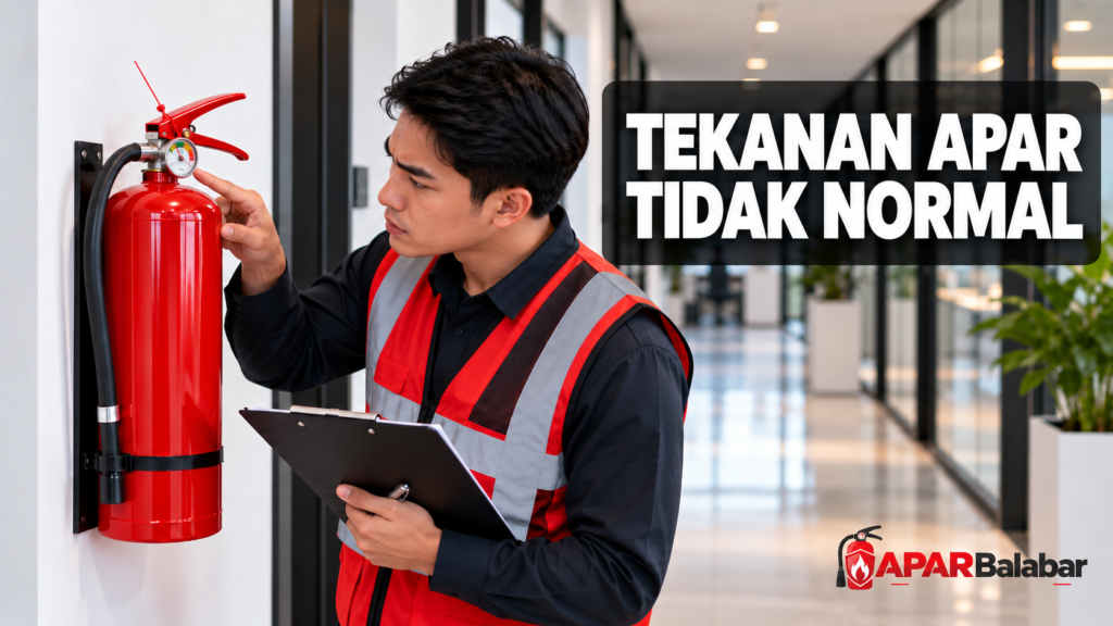 Tekanan APAR tidak normal dengan jarum manometer berada di zona merah